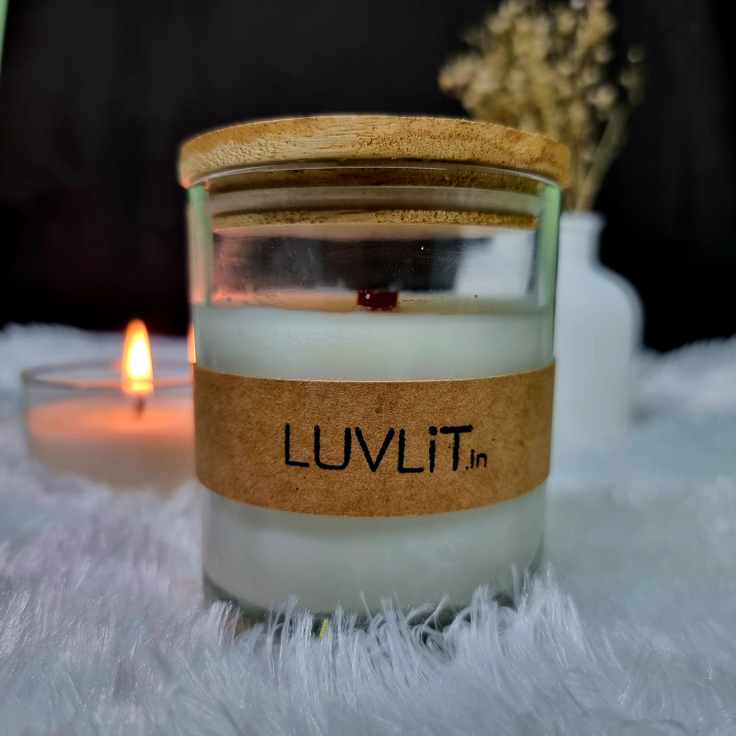 LUVLiT 100%Soy wax Scented candles - Clear jar with lid