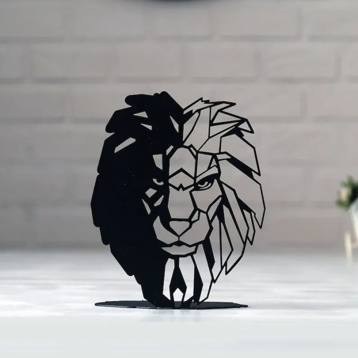 Wrathful Lion Metal Table Art