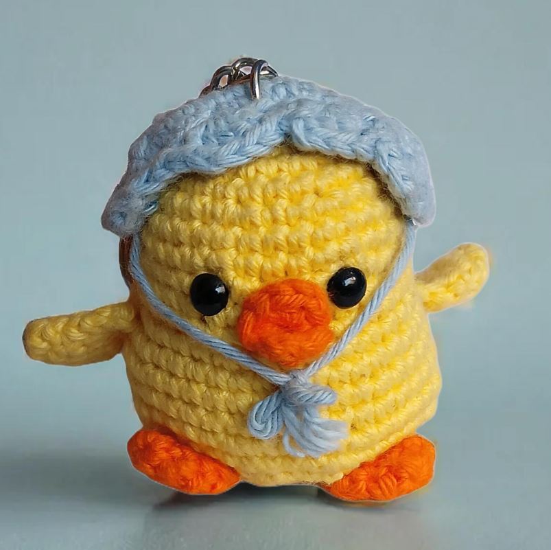 Handmade Crochet Chick keychain