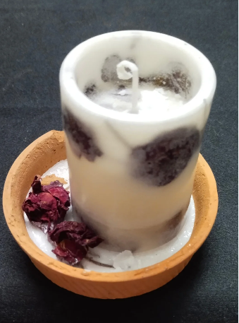 Ambrozia Rose Pillar candle(pack of 2)