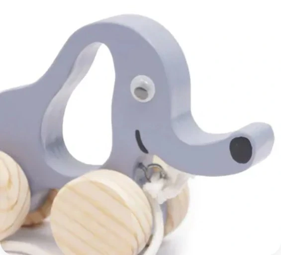 Wooden Elephant Push Toy & Pull Along Toy (Pack of: 1) | 12+ Months