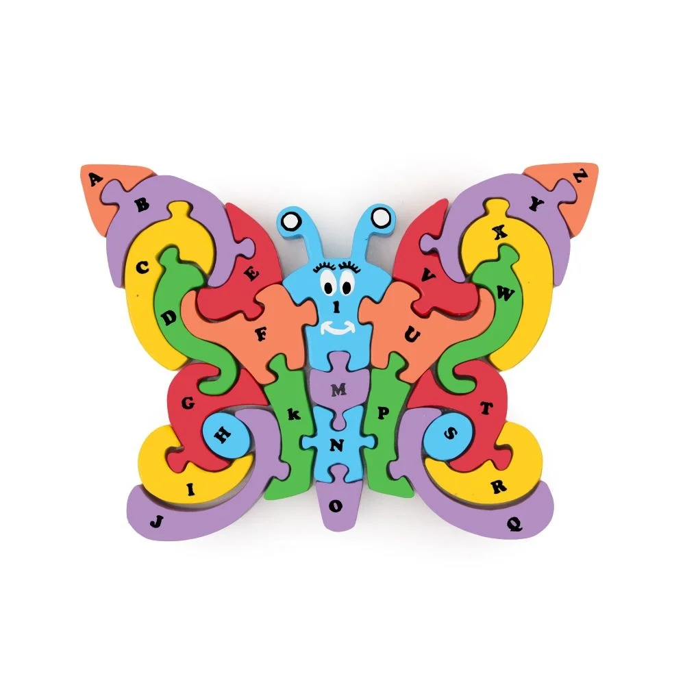 Wooden Butterfly A to Z Puzzle(26 Pieces)- Educational & Learning Toys- Shape Matching Puzzle |Puzzle Game | BIS Certified | 12 + months