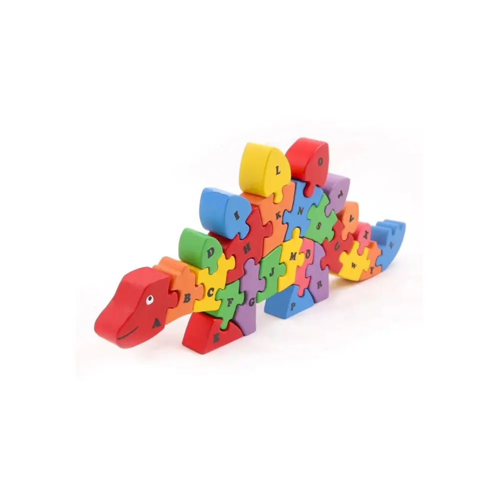 Premium Wooden Dinosaur Alphabets Puzzle (26 Pieces)- Educational & Learning Toys- Shape Matching Puzzle |Puzzle Game | BIS Certified | 12 + months