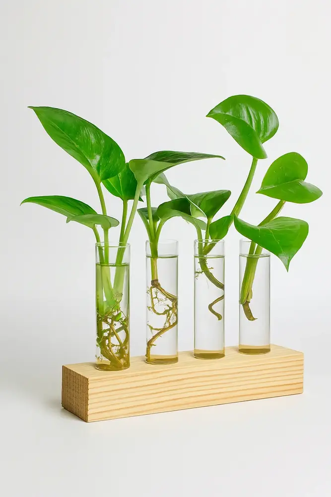 Series Test Tube Planters - Natural Wood Finish
