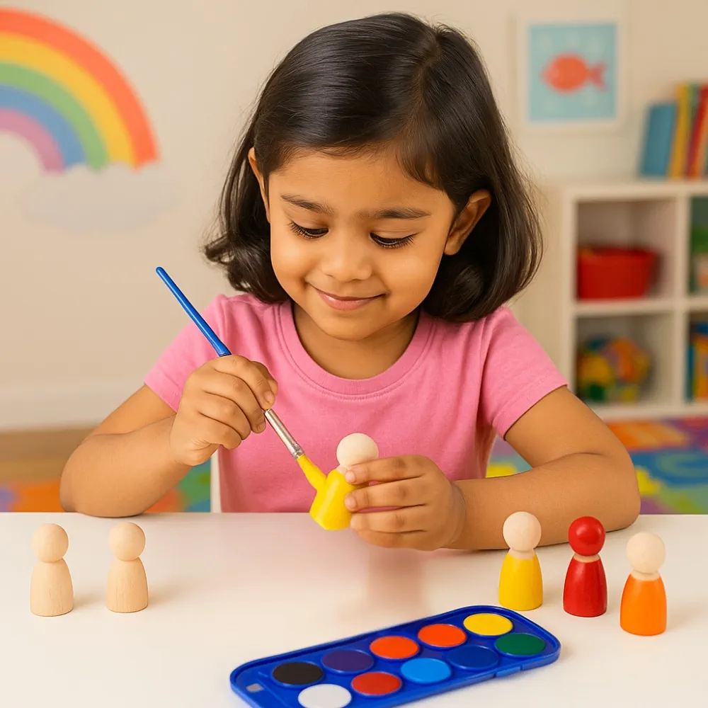 Paint Your Peg Dolls Combo Pack (Set of 4) | DIY Wooden Painting Toys for Kids