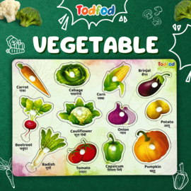 Todfod Wooden Jigsaw Puzzle - Vegetable Characters for Kids