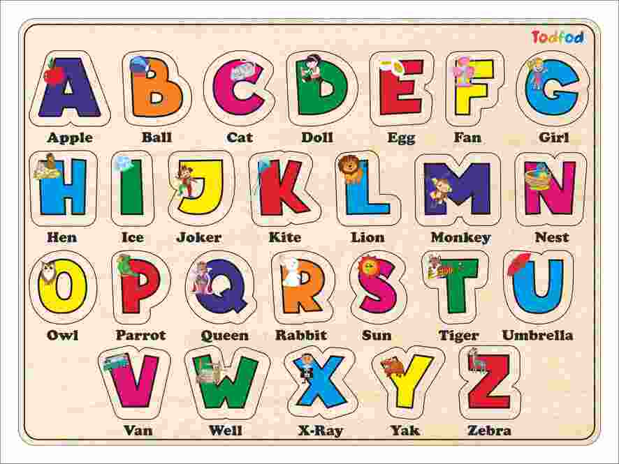 Todfod Wooden English Alphabets Toy for Kids