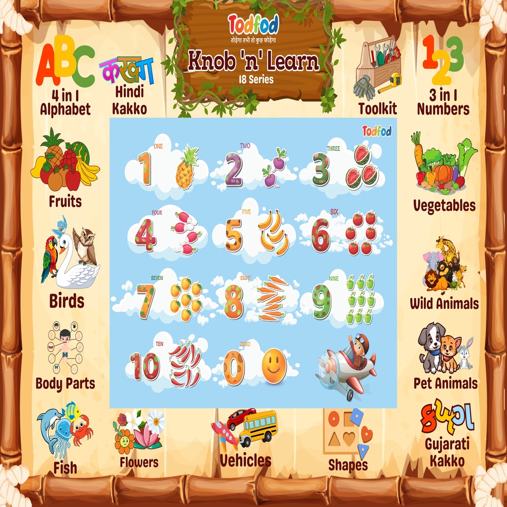 Todfod Wooden Jigsaw Puzzles - English Numbers for Kids