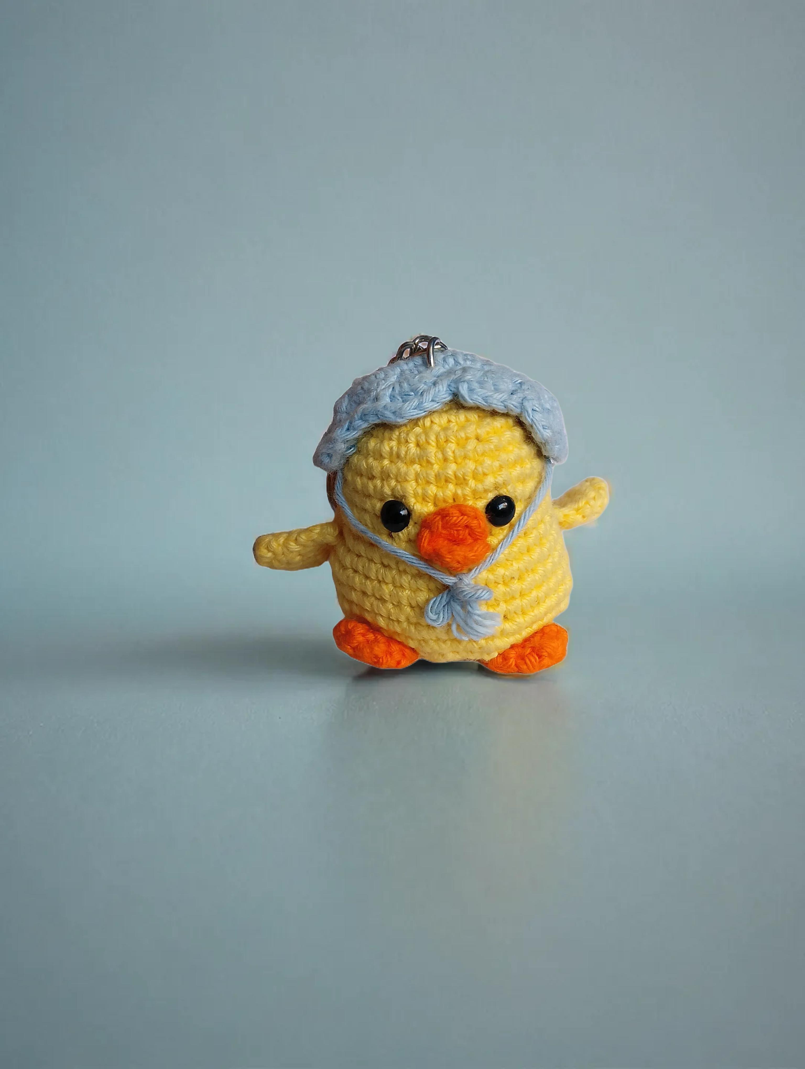 Handmade Crochet Chick keychain