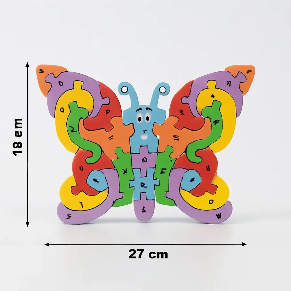 Wooden Butterfly A to Z Puzzle(26 Pieces)- Educational & Learning Toys- Shape Matching Puzzle |Puzzle Game | BIS Certified | 12 + months