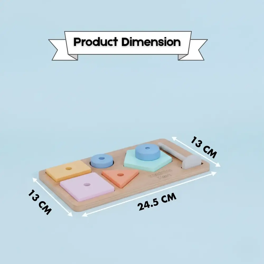 Montessori Wooden Shape Sorter Toy for Babies & Toddlers | Early Learning Fine Motor Skill Development Block Set